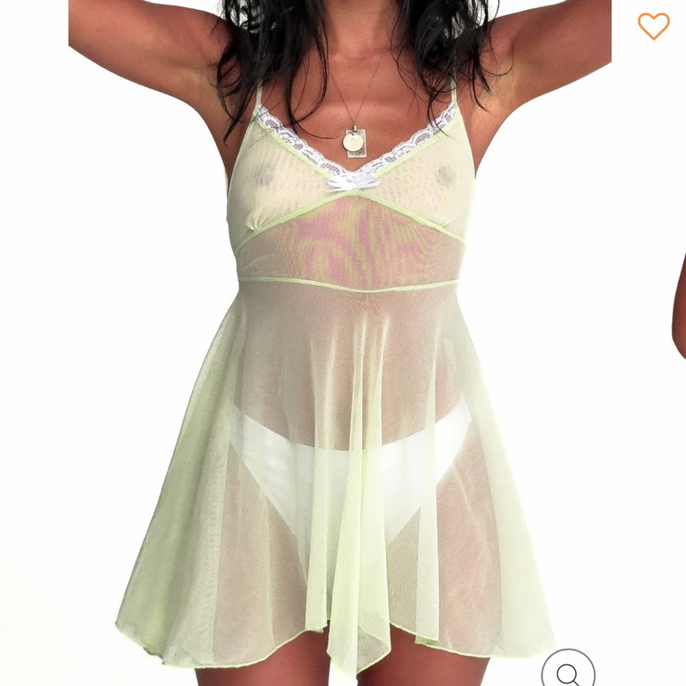 Mint Green Matcha Pixie Fairy Mesh Dress